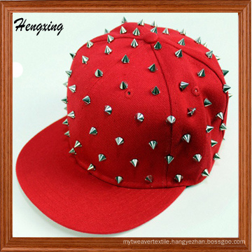 Flat Peak Red Rivet Snapback Caps